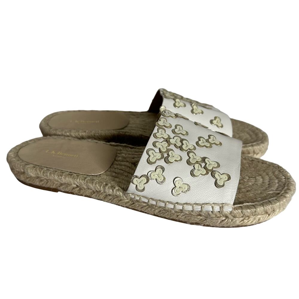 LK Bennett Women's Louna Espadrille Applique Slide Sandals Size 40 Size 9โ